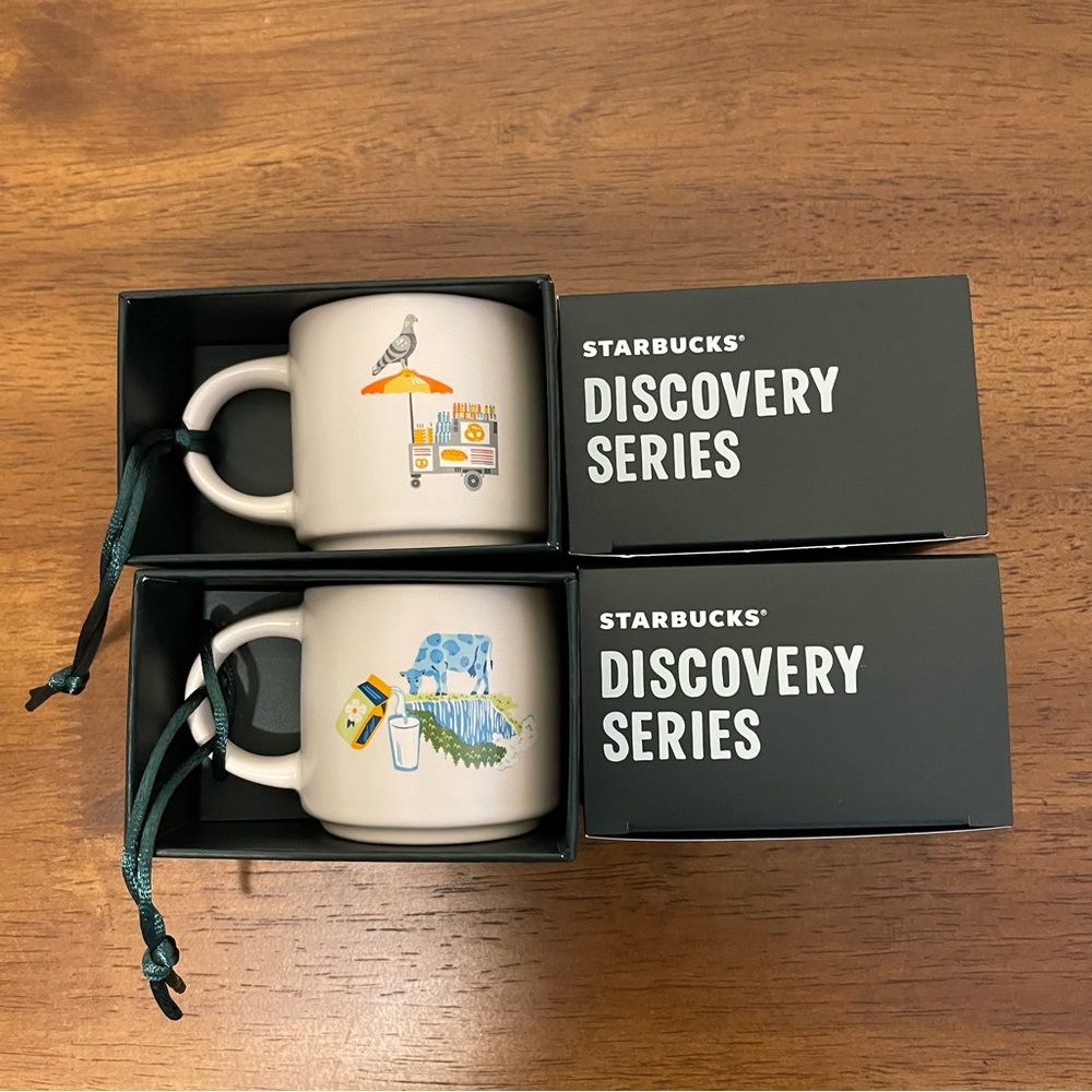 2 Starbucks Discovery Series New York 2oz Mugs orange & yellow NWT - Picture 2 of 4